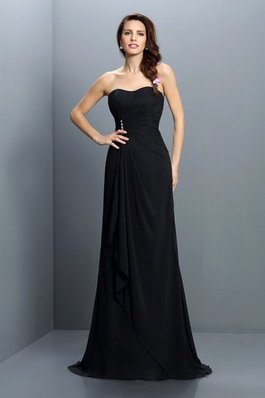 Robe demoiselle d'honneur plissage longue de sirène avec sans manches avec chiffon