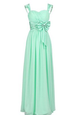 Robe demoiselle d'honneur plissé naturel avec zip avec chiffon col en forme de cœur