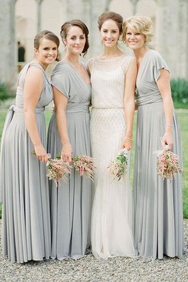 Robe demoiselle d'honneur naturel jusqu'au sol de princesse en chiffon