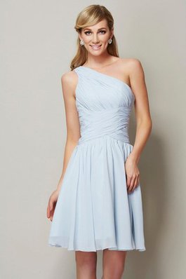A-Line One Schulter Normale Taille Ärmelloses Mini Brautjungfernkleid
