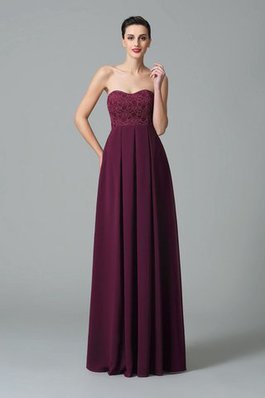 Ärmelloses Herz-Ausschnitt Prinzessin Chiffon Reißverschluss Brautjungfernkleid
