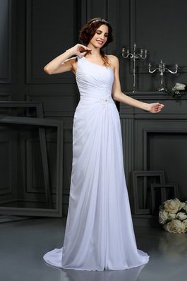 Robe de mariée longue classique delicat avec sans manches en chiffon