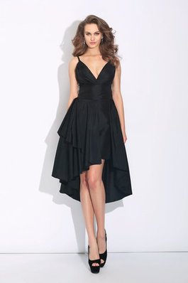 Robe de soirée sexy de lotus haut bas asymétrique fermeutre eclair