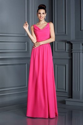 Robe demoiselle d'honneur longue de princesse en chiffon fermeutre eclair a-ligne