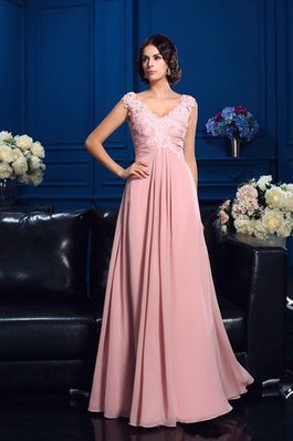 Robe mère de mariée longue v encolure manche nulle avec chiffon de princesse