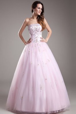 Abito Quinceanera con Perline senza spalline radiosa in Organza in Tulle