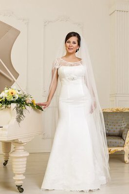 Robe de mariée naturel de sirène ceinture avec perle