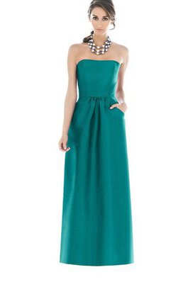 Vestido de Dama de Honor de Hasta el suelo de Escote sin tirantes con Bolsillos