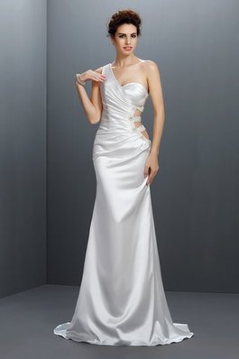 Normale Taille Elastischer Gewebter Satin Meerjungfrau Sittsames Ballkleid ohne Ärmeln