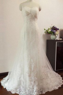 Robe de mariée jusqu'au sol textile en tulle de sirène trou de serrure appliques