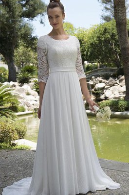 Robe de mariée décontracté simple modeste à la mode avec chiffon