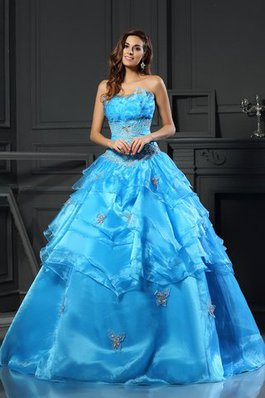 Abito Quinceanera Formale Senza Maniche con Perline Ball Gown Lunghi