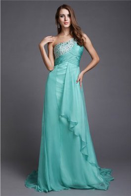 Robe de bal en chiffon de princesse d'épaule asymétrique ligne a fermeutre eclair