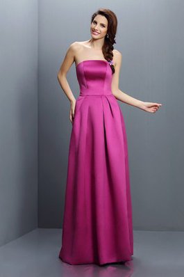 Vestido de Dama de Honor en Satén de Largo de Hasta el suelo de Escote sin tirantes