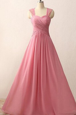 Robe demoiselle d'honneur avec décoration dentelle col en forme de cœur ligne a avec chiffon