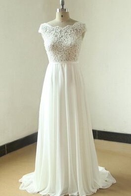 Abito da Sposa largo Semplice Spazzola Treno lusso in Chiffon A Terra