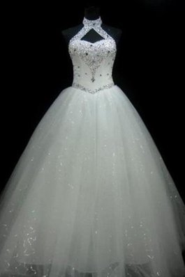 Abito da sposa convenzionale ball gown alta qualità con perline in paillette particolare