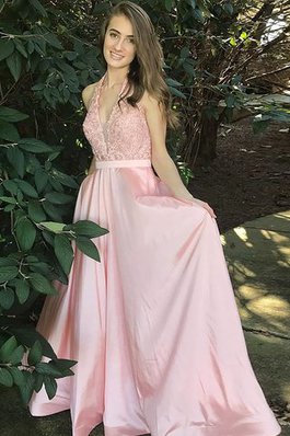 Robe de soirée longue vintage avec décoration dentelle de princesse manche nulle