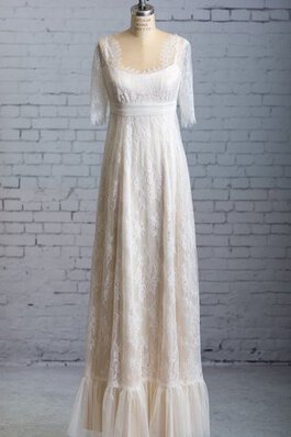 Robe de mariée exceptionnel simple attirent encolure en carré avec gaze