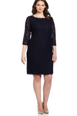 Robe de cocktail luxueux facile avec zip en 3/4 manche en forme