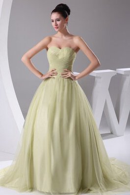 Robe de quinceanera plissé de col en cœur ruché en tulle