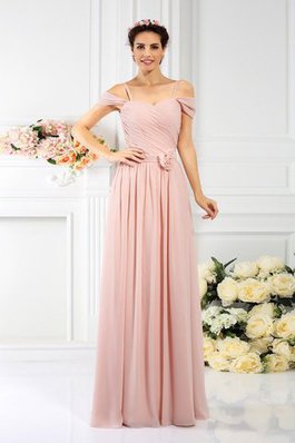 Robe demoiselle d'honneur plissage de princesse manche nulle en chiffon avec zip