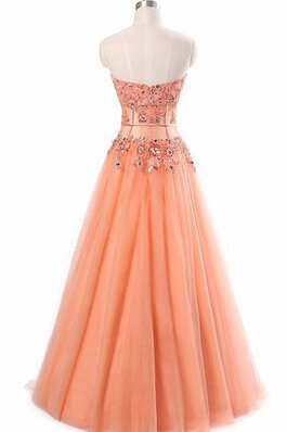 Vestido de Fiesta de Corte-A de Encaje Adorno de Largo de Hasta el suelo de Sin mangas