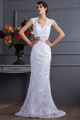 Robe de mariée longue naturel en satin manche nulle de sirène