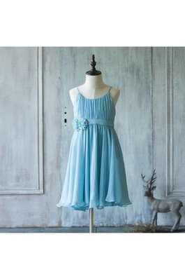 A-Linie langes wadenlanges Blumenmädchenkleid mit Blume mit Rüschen