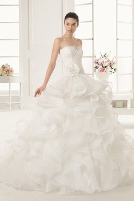 Halle Reißverschluss anständiges bodenlanges luxus Brautkleid mit Blume