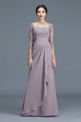 Chiffon Normale Taille Enges Herz-Ausschnitt Brautmutterkleid mit Rüschen