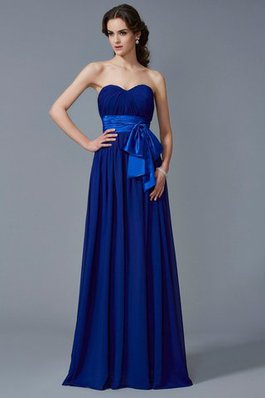 Robe de bal longue avec fronce avec sans manches a-ligne de col en cœur