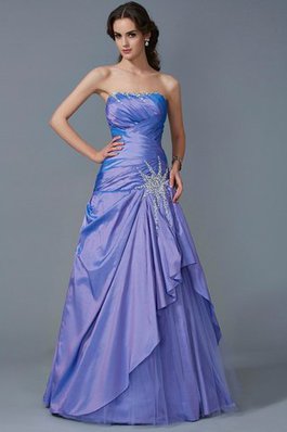 Abito Quinceanera in Taffeta Senza Strap Senza Maniche con Perline Sirena