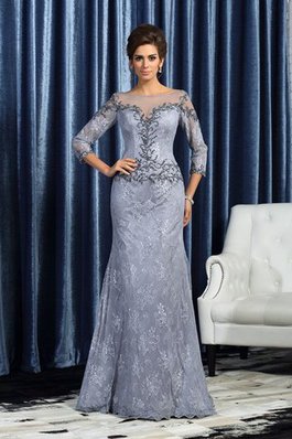 Perlenbesetztes Meerjungfrau Stil Sittsames Bodenlanges Brautmutterkleid mit Reißverschluss
