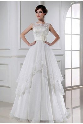 Robe de mariée facile jusqu'au sol ligne a fermeutre eclair manche nulle