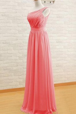 Robe demoiselle d'honneur plissage avec zip ligne a jusqu'au sol en chiffon