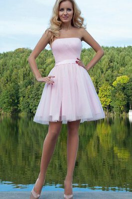 Robe de graduation romantique bref de lotus manche nulle de bustier