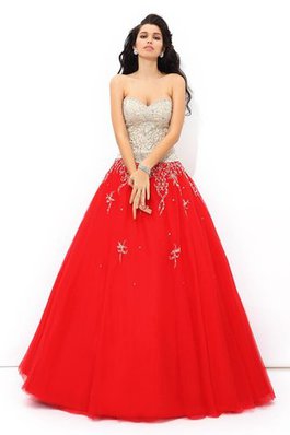 Ärmelloses Satin Anständiges Formelles Quinceanera Kleid mit Rücken Schnürung