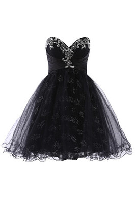 Robe de cocktail bref avec sans manches a-ligne avec cristal de tour de ceinture empire