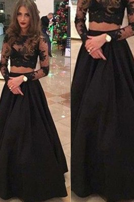 Vestido de Noche de Corte-A de Hasta el suelo de Manga larga de Largo