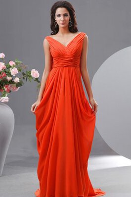 Empire Taille Chiffon drapiertes V-Ausschnitt langes Brautmutterkleid