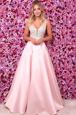 Vestido de Noche de Corte-A de Abalorio de Hasta el suelo de Honorable