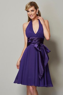 Robe demoiselle d'honneur naturel a-ligne avec sans manches de princesse en chiffon