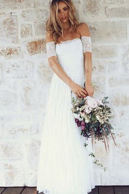 Robe de mariée simple informel romantique fermeutre eclair a-ligne