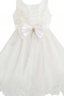 Robe de cortège enfant en tulle manche nulle fermeutre eclair avec perle encolure ronde