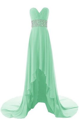 Robe demoiselle d'honneur avec gradins avec zip manche nulle de col en cœur