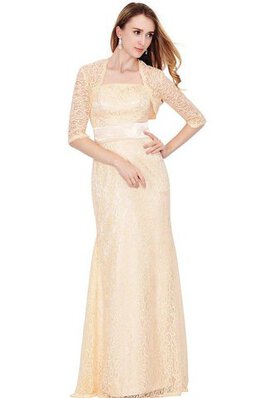 Robe mère de mariée naturel festonné avec manche 3/4 de fourreau avec zip