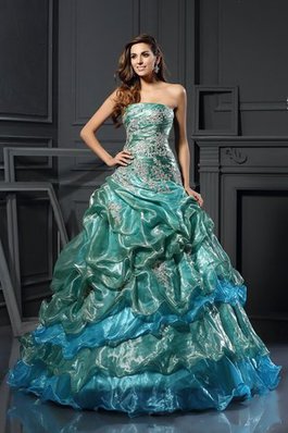 Tüll Duchesse-Linie Empire Taille Sittsames Quinceanera Kleid mit Applike