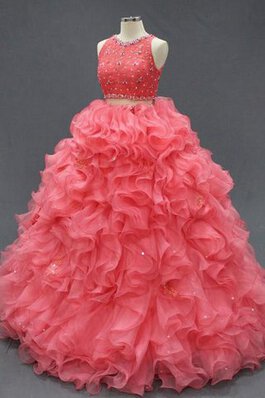 Robe de quinceanera textile en tulle avec perle en satin col en forme de cœur en organza