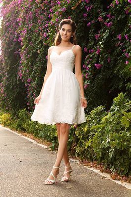 Abito da Sposa A-Line Al Ginocchio Vintage Alta Vita Mini